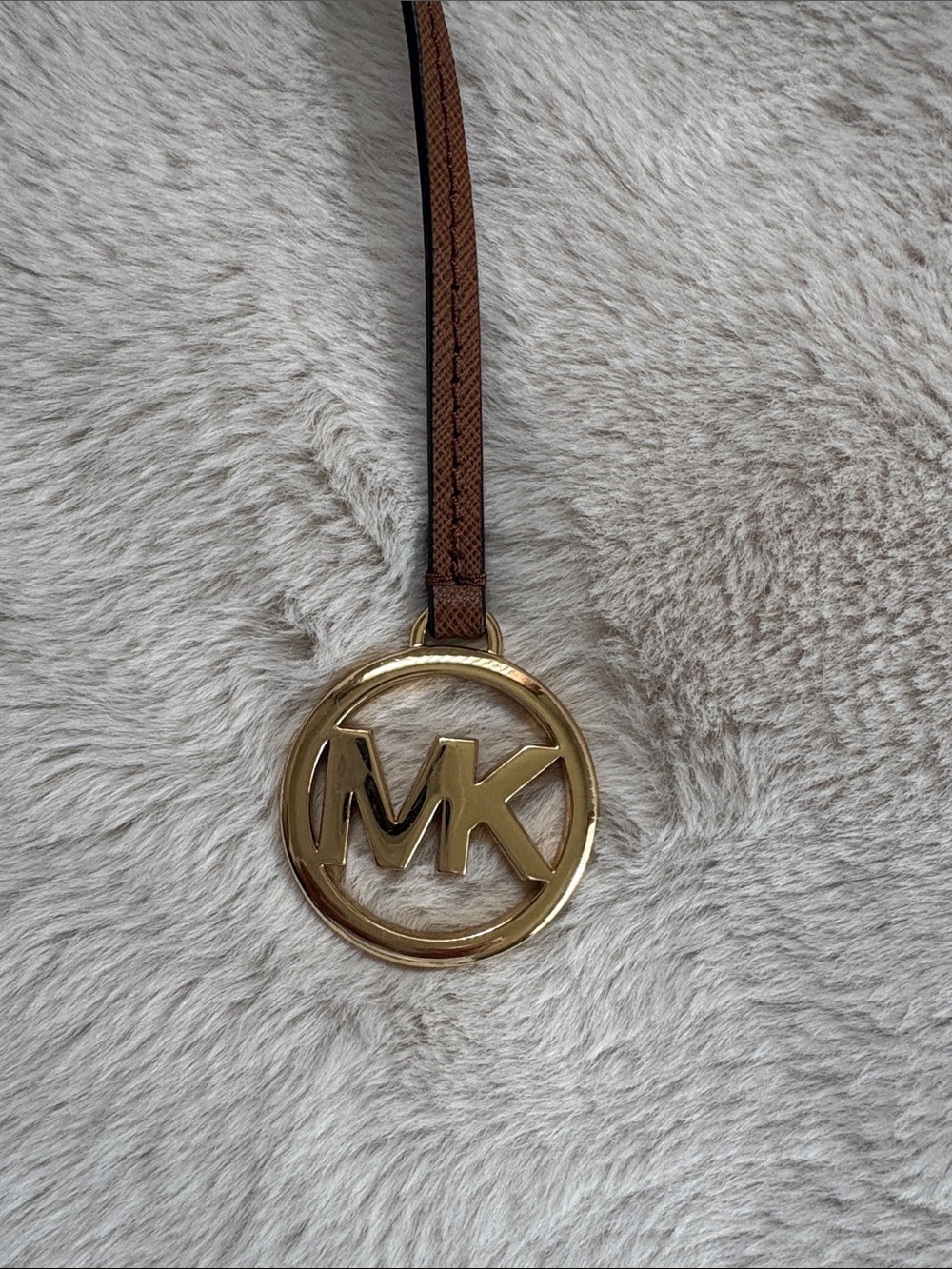 MK Purse Charm Brown Leather
